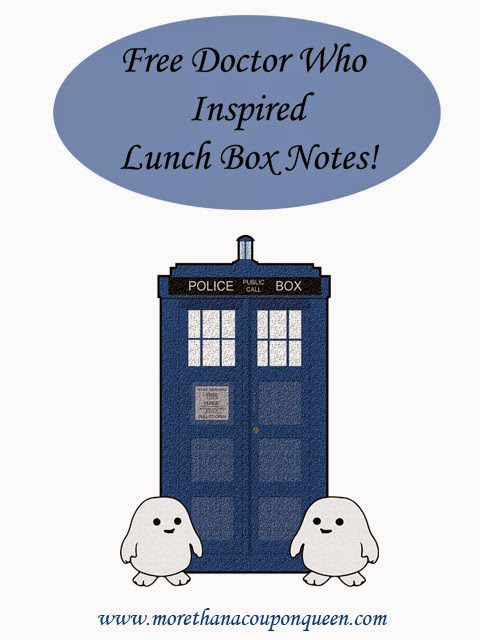 Free Doctor Who Inspired Lunch Box Notes!