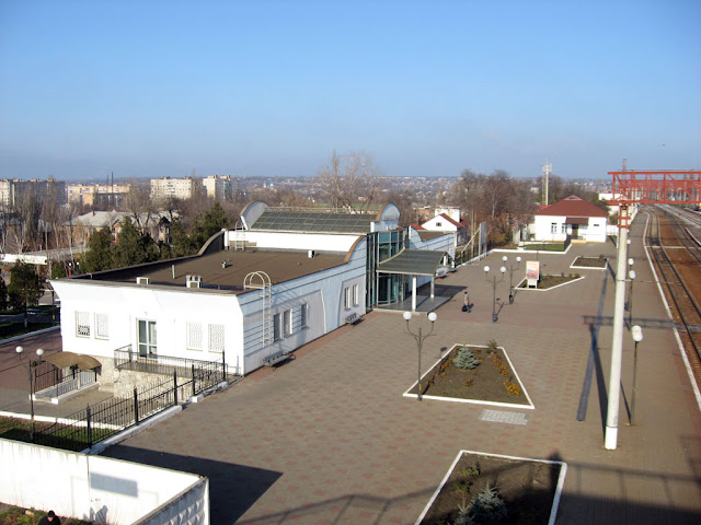 View of station from the pedestrian bridge