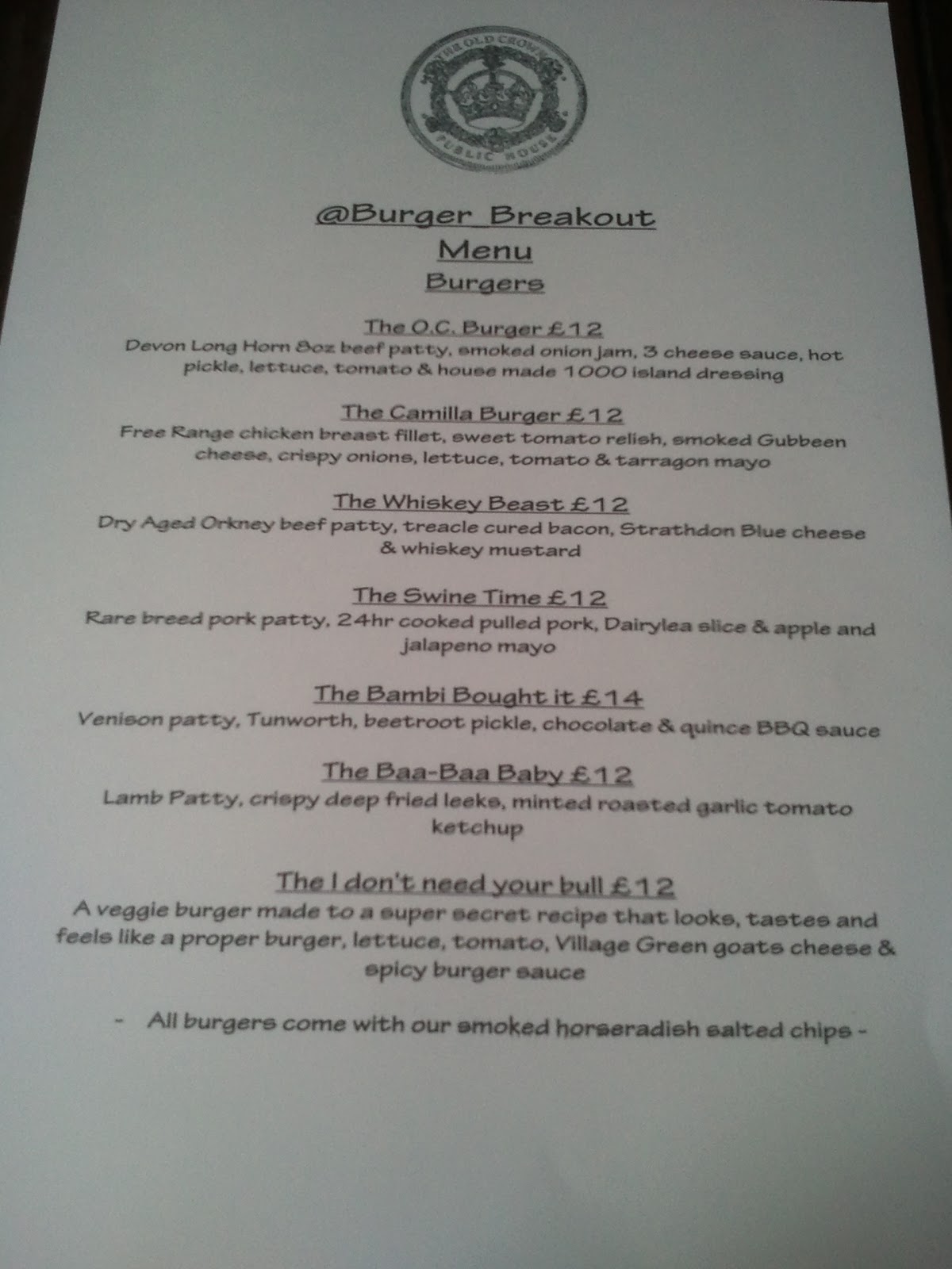 Burger Me! A London Burger Blog [Review] Burger Breakout at The Old Crown