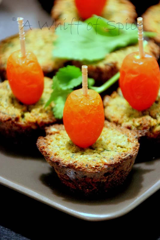 A Whiff of Spice Baked Falafel Muffins with YogurtTahini Dip