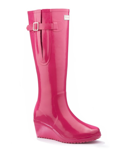 There are plenty of excuses to wear these hot pink Wedge Wellies all year