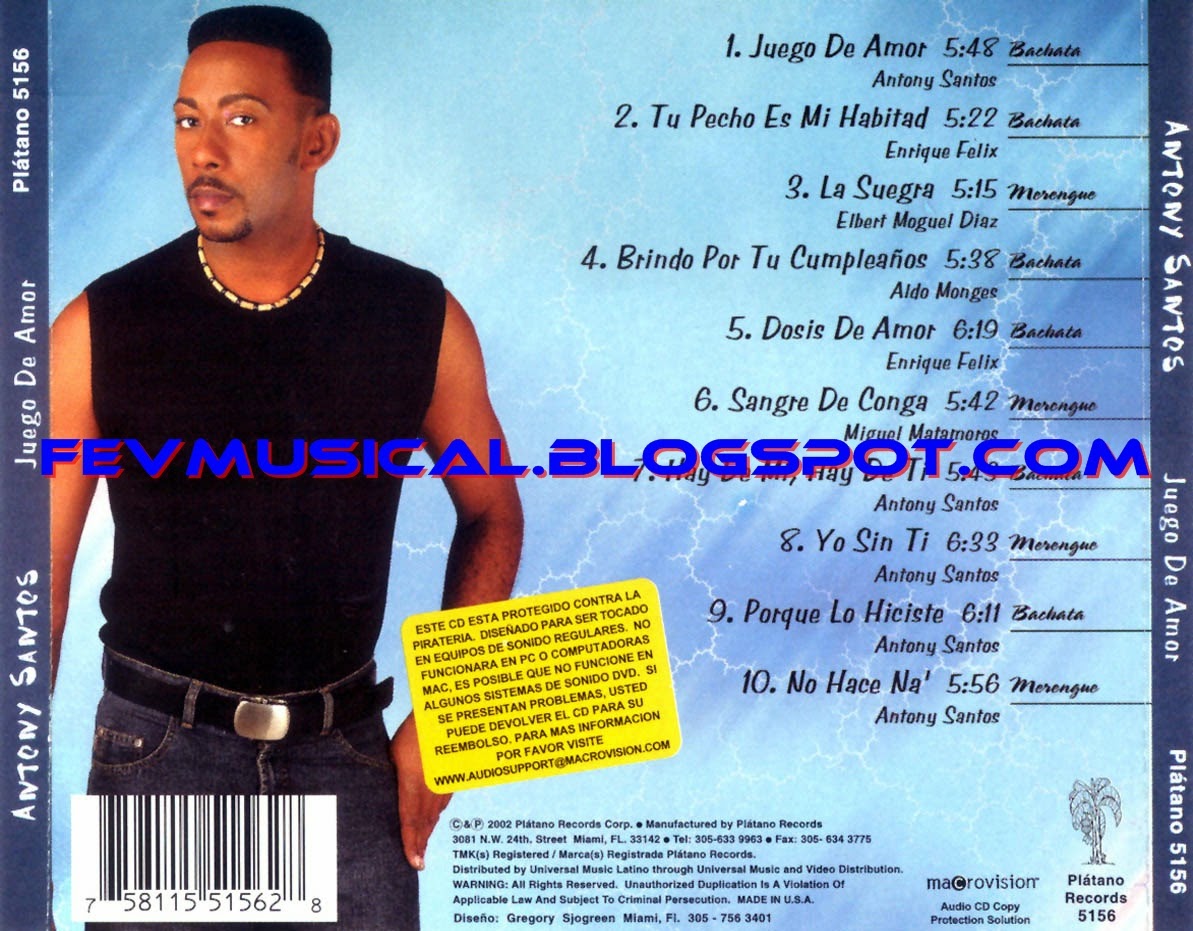 FEV MUSICAL 2002 Antony Santos Juego De Amor (RM)