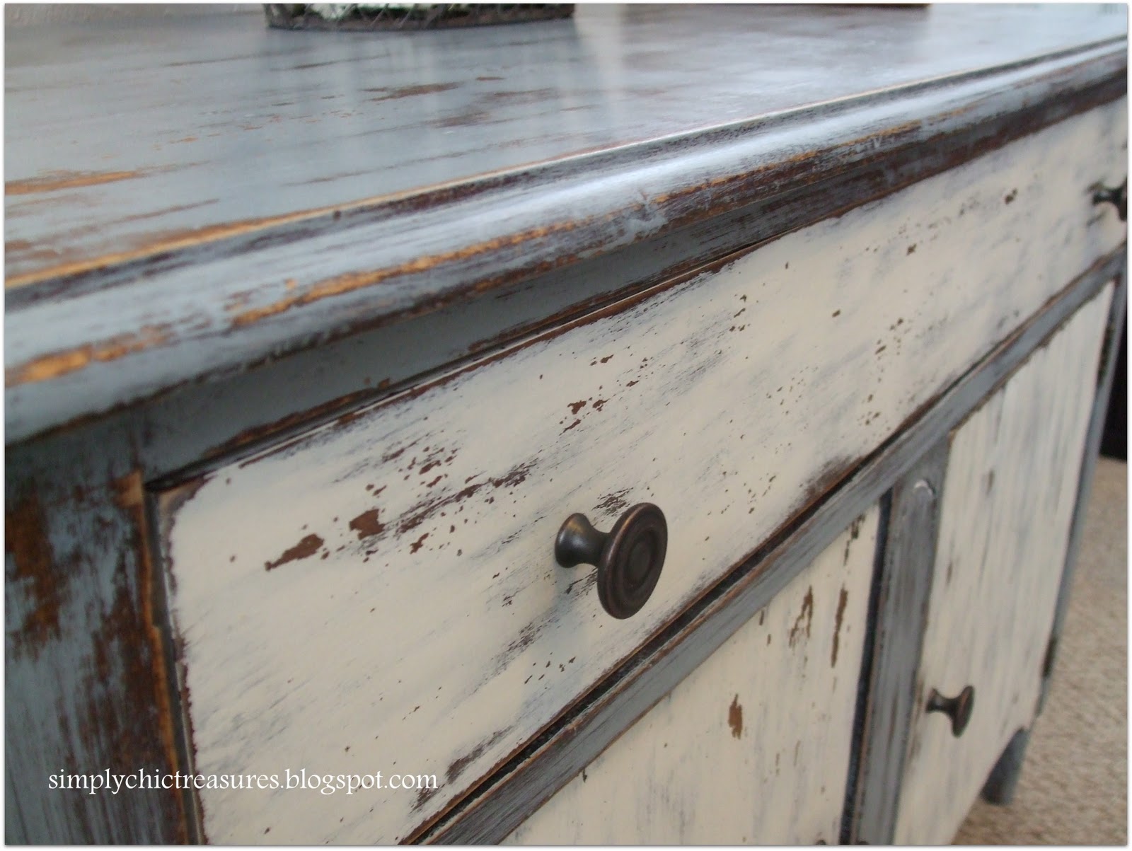 simply chic treasures Cupboard Painted With Old Fashioned Milk Paint