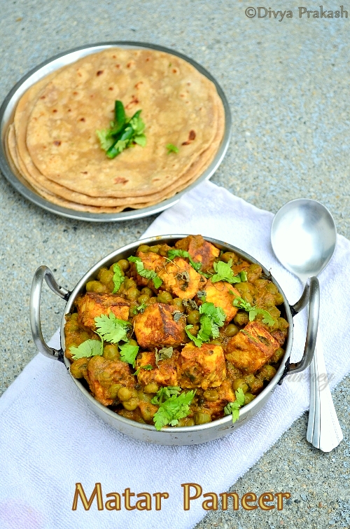 Divya's culinary journey: Matar Paneer/ Mutter Paneer/ Paneer Peas Masala