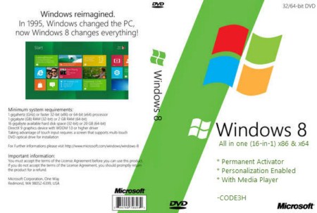 Windows 8 AIO 16 in 1 (x86/x64) Full Version