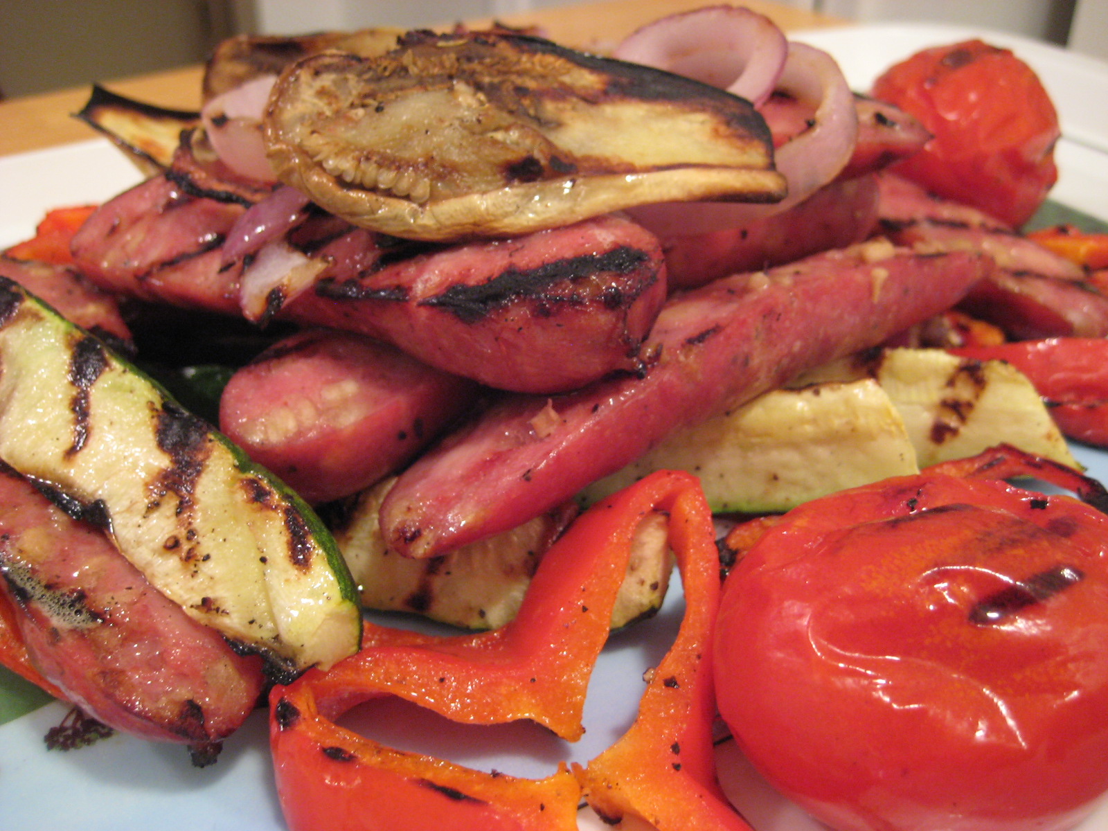 "So what are you making for dinner?" Chicken Sausage, Peppers, Onions