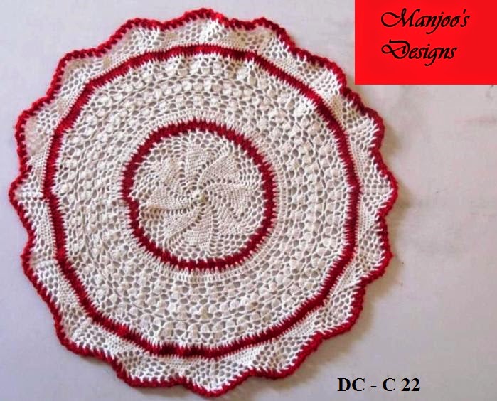 Manjoos Designs: Crochet Doily by Indian Crochet Designer Manjoo