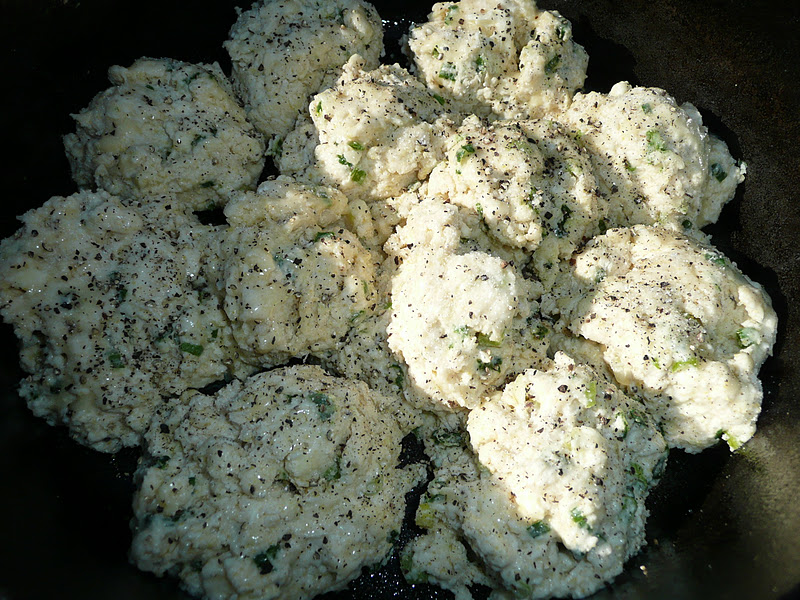 Everyday Dutch Oven Buttermilk Biscuits with Green Onions, Black Pepper and Sea Salt