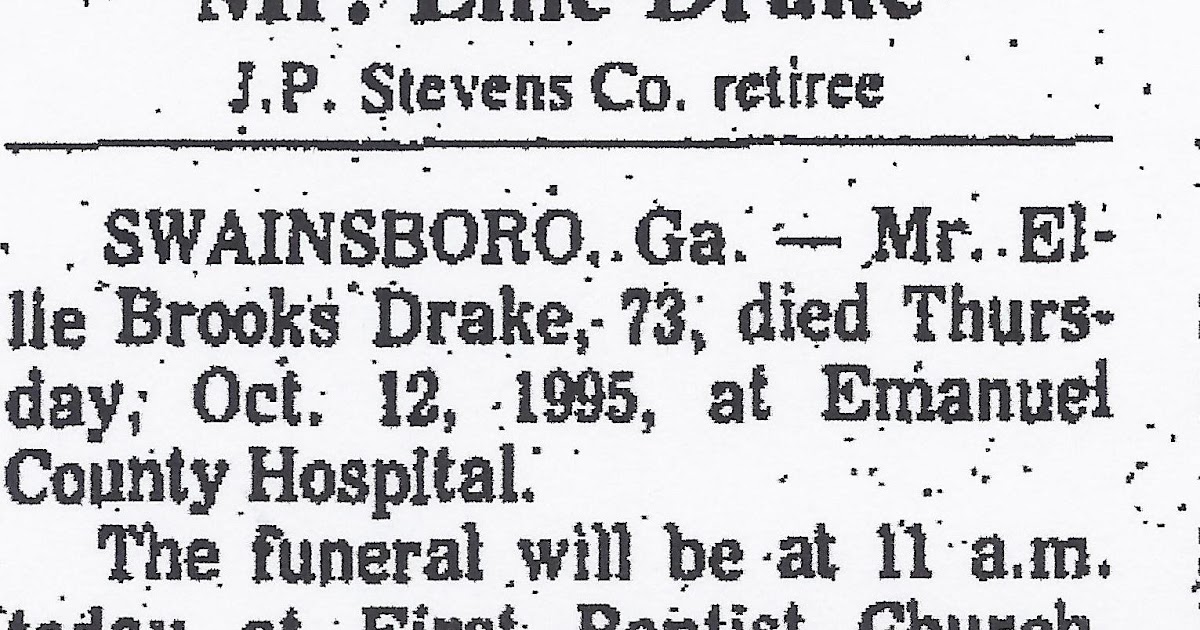 My Tapley Tree...and its Branches Sunday's Obituary Ellie Brooks Drake
