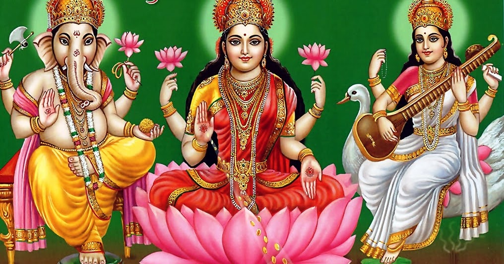 HINDU GOD WALLPAPERS: Saraswati Mata - Lakshmi Devi - Ganesha