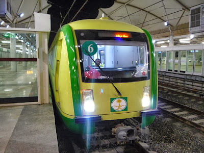 The Mashaer Railway network transports pilgrims between the holy sites to reduce congestion caused by buses and cars.