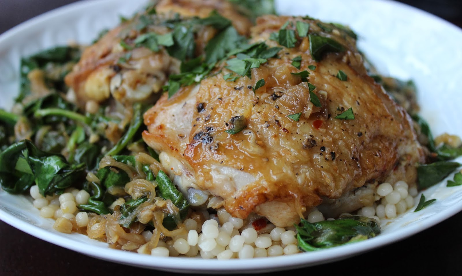Braised Chicken with Spinach & Couscous