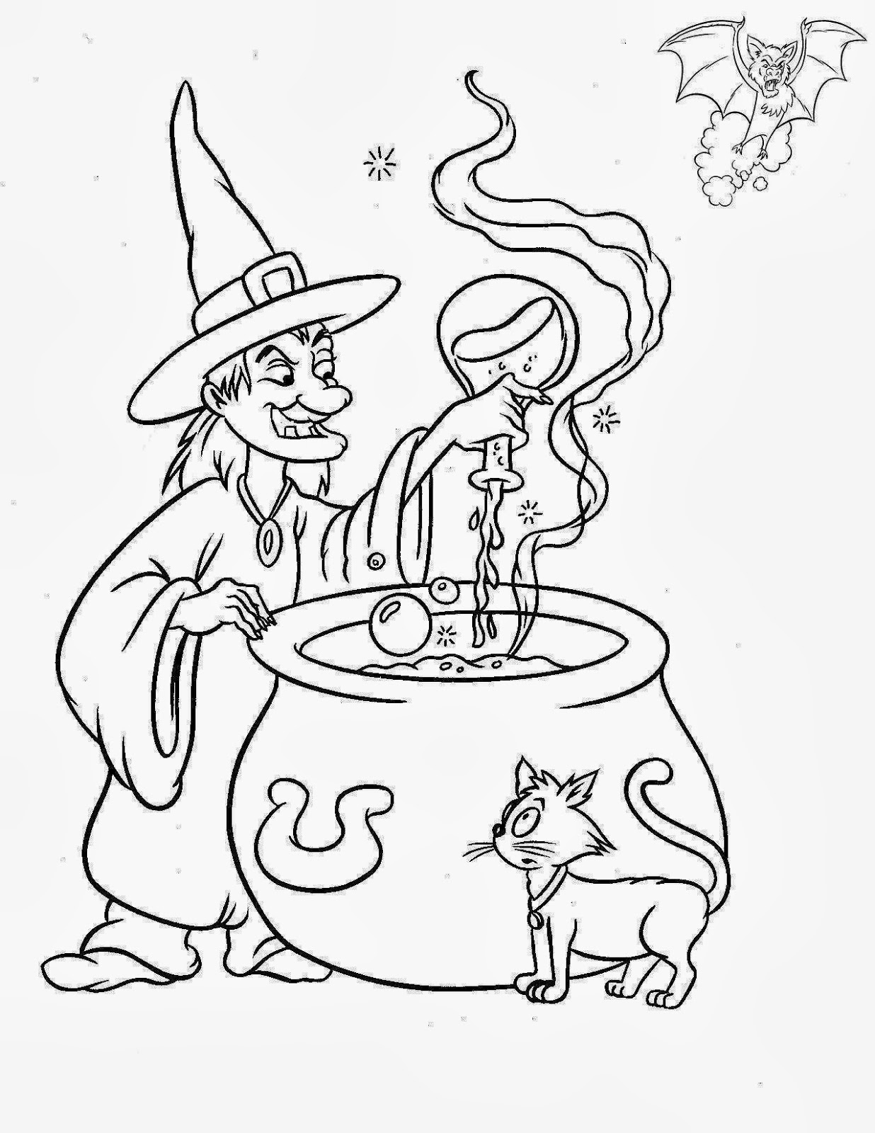 ImagesList.com: Halloween Witches for Coloring, part 1
