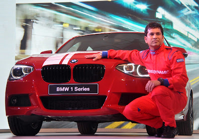 Sachin Tendulkar at the Unveil of BMW 1 series car