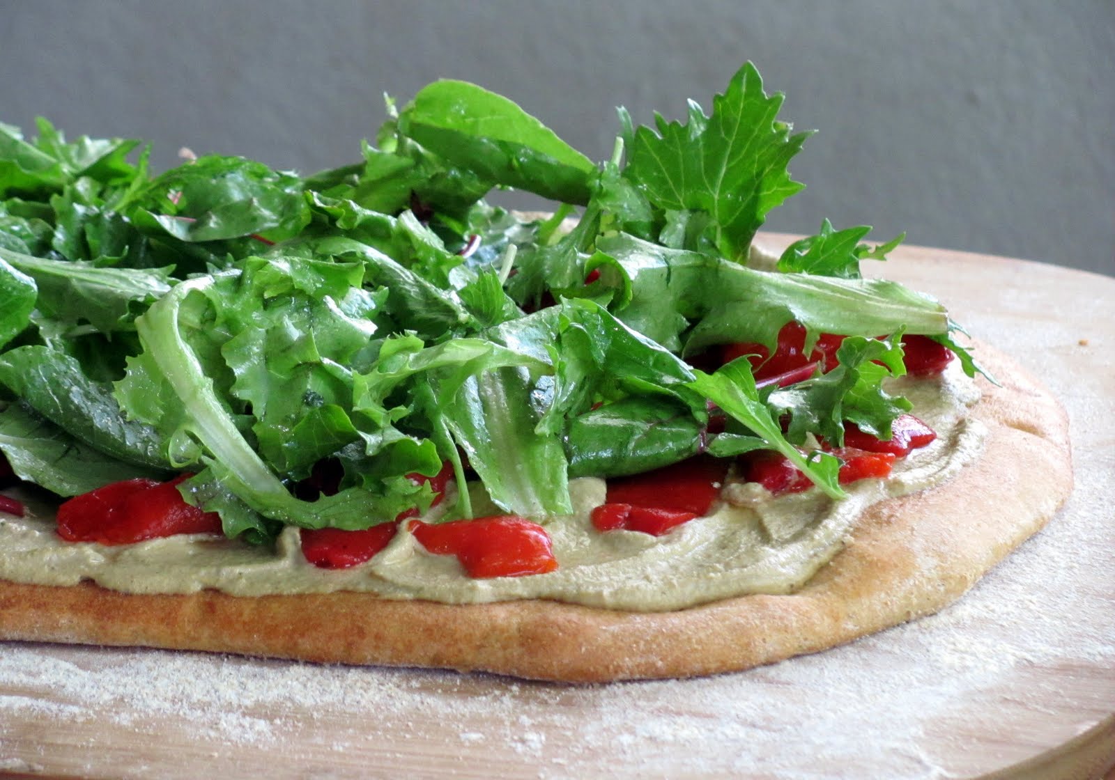 Little House of Veggies Pizza with creamy sunflower seed and cashew