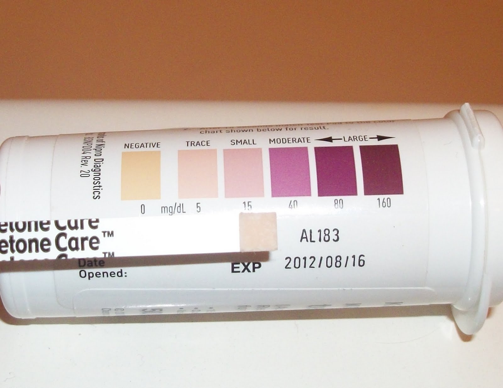 reading Ketone test strips