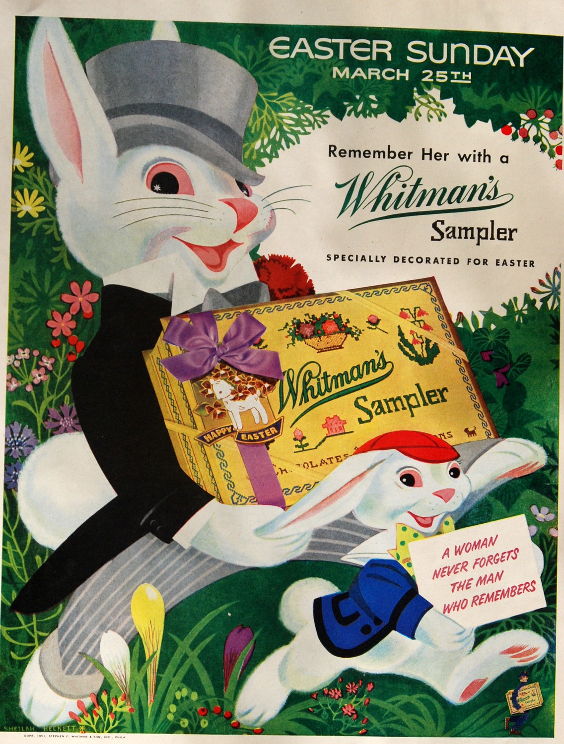 Dying for Chocolate Easter Bunny Whitman's Sampler Vintage Ads