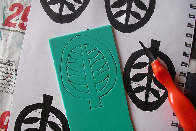 Mit Linolschnitt Drucken Vonsaraglaeser