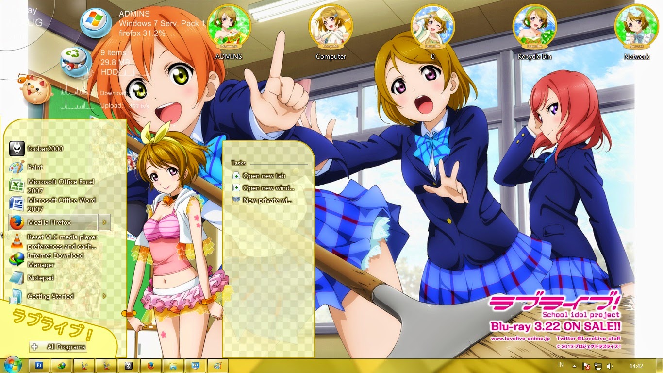 theme win 7 love live school idol project koizumi hanayo by