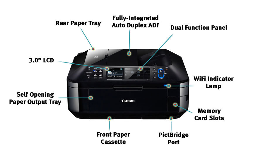 Canon PIXMA MX882 will really help your business because in addition to a good quality printer Canon Pixma MX882 Wireless Office also has tremendous speed.