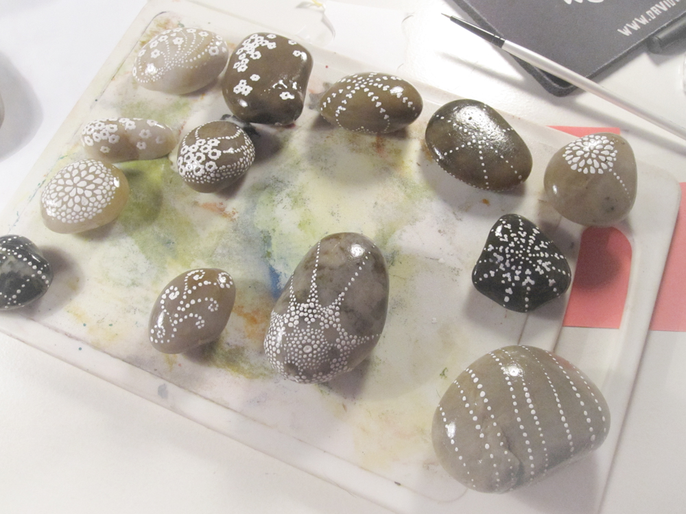 Painted Lace Rocks Tutorial Behind