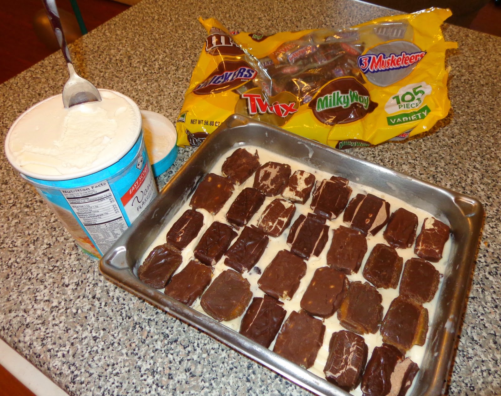 Football Fun with Chocolate MARS Candy Bar Ice Cream Brownie Cake