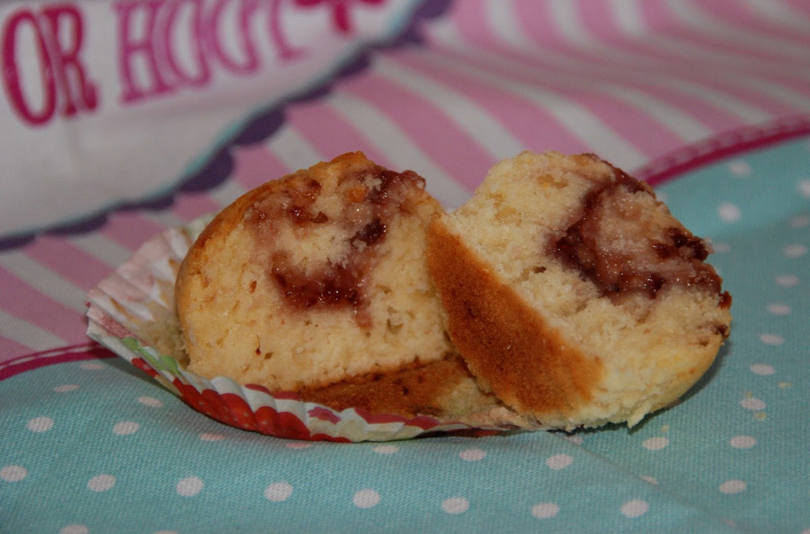 Muffins de chocolate blanco rellenos de frambuesa PATRICIETAS
