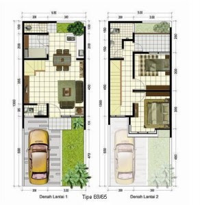 Denah Rumah Minimalis Sederhana 1 Lantai
