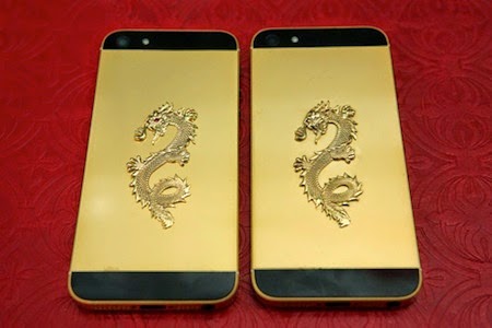 iPhone 5 khảm rồng vàng