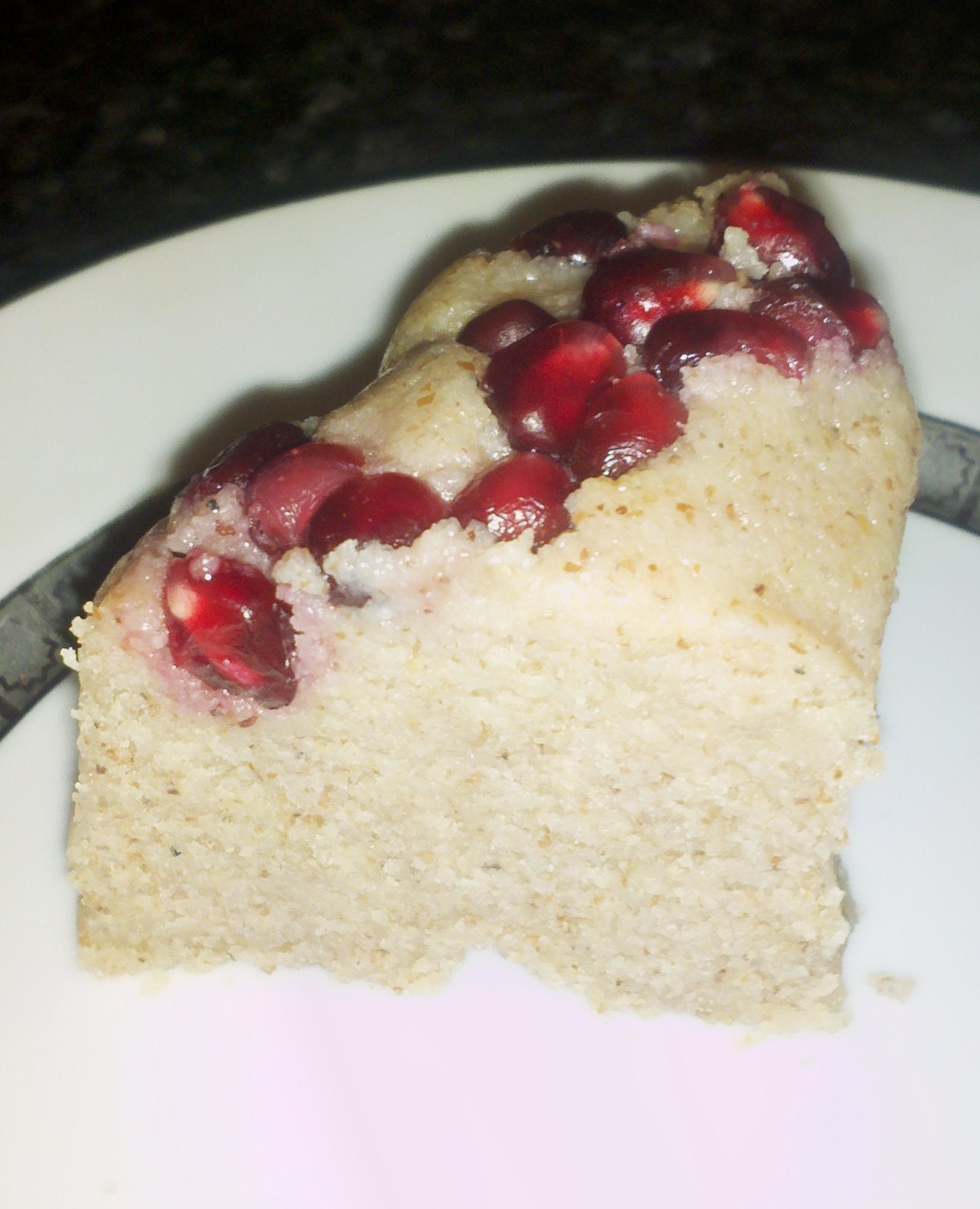 Green Dreams Detroit Greek Halva Cake with Pomegranate Arils