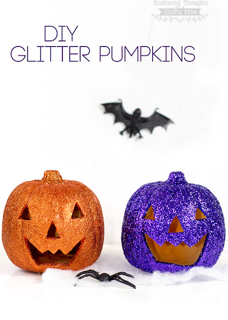 Make your own Glitter Pumpkin craft with just a bit of paint, glitter and glue!