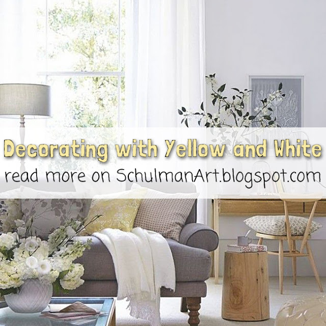 yellow and white livingroom decor | read more --> http://schulmanart.blogspot.com/2013/07/decorating-with-yellow-and-white-in.html yellow and white livingroom decor | read more --> http://schulmanart.blogspot.com/2013/07/decorating-with-yellow-and-white-in.html