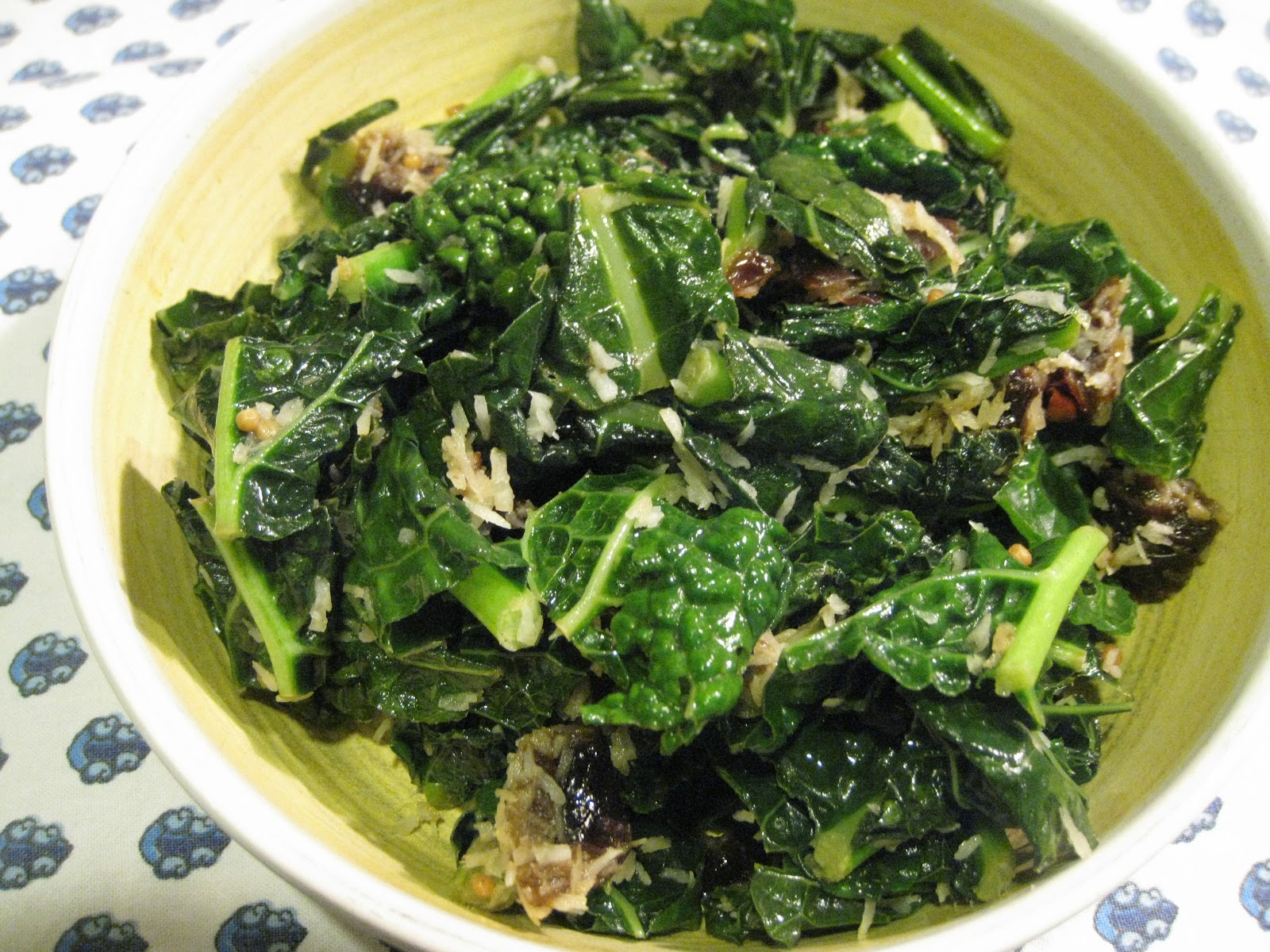 Sauteed Kale with Dried Plums and Coconut