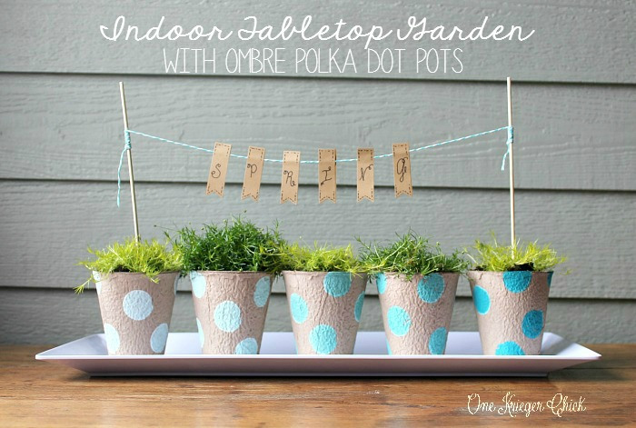 3+Indoor Garden with ombre polka dot painted pots | 16 Spring Home Decor Projects | 37 |