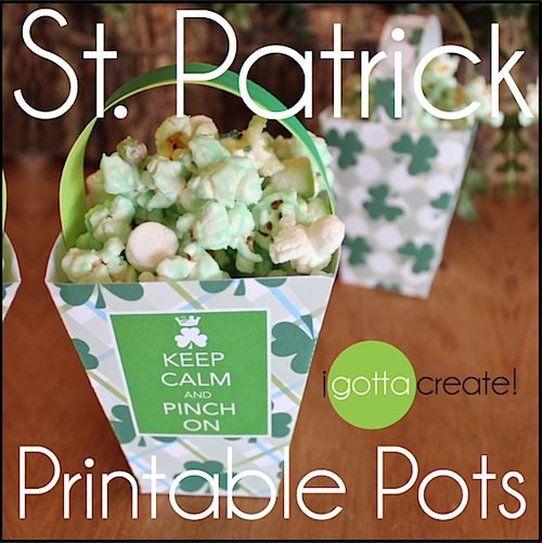 Free St. Patricks Day #printable leprechaun treat pots! | Download at I Gotta Create!