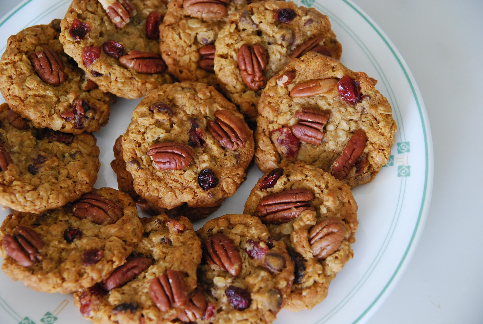 My Recession Kitchen...and garden Cranberry Pecan Oatmeal Cookies
