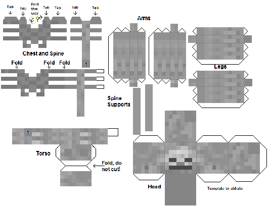bonecos de Minecraft para imprimir,recortar e montar: Modelos de