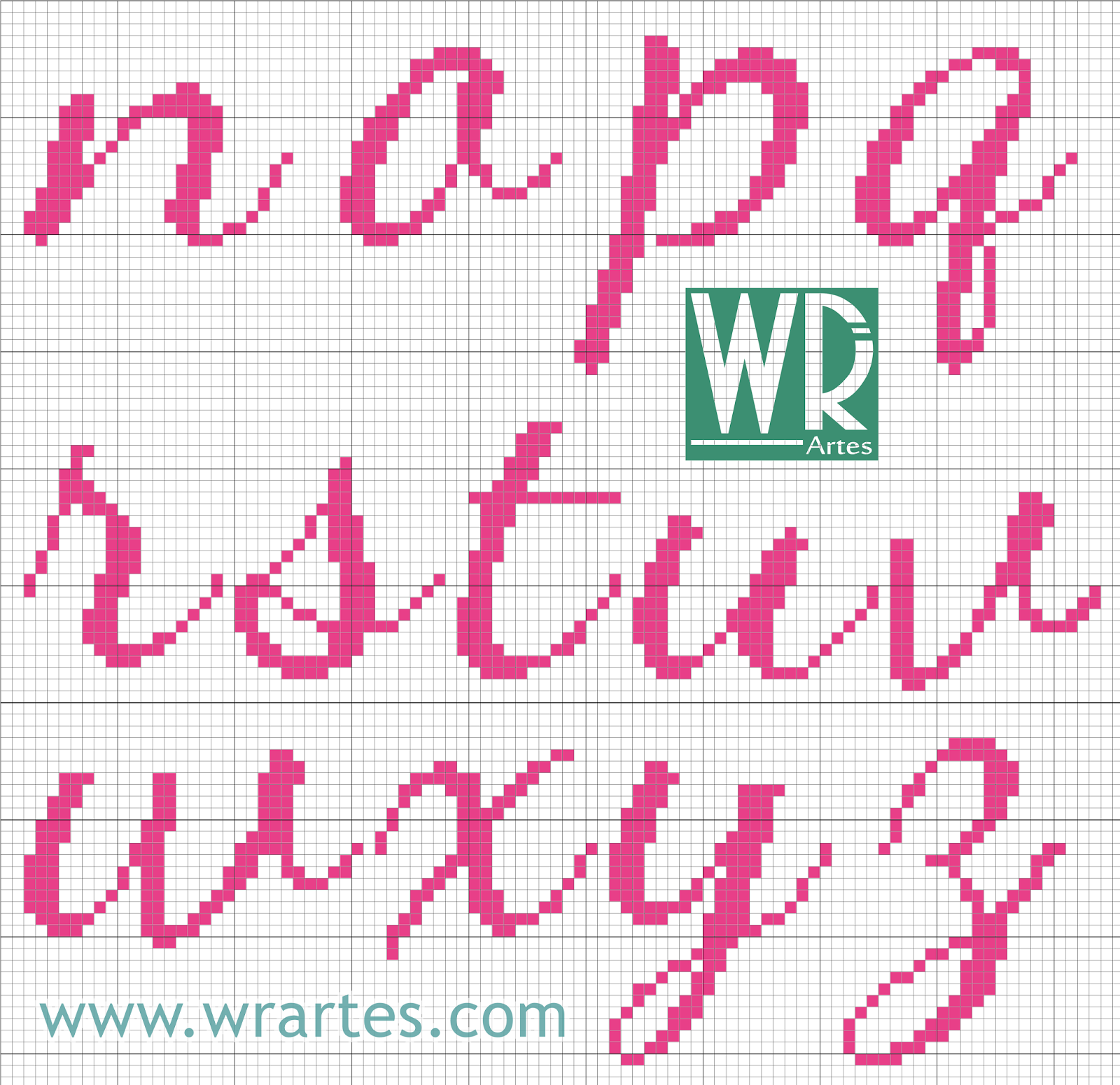 Blog do Wagner Reis: Alfabeto diferente minúsculo para ponto cruz