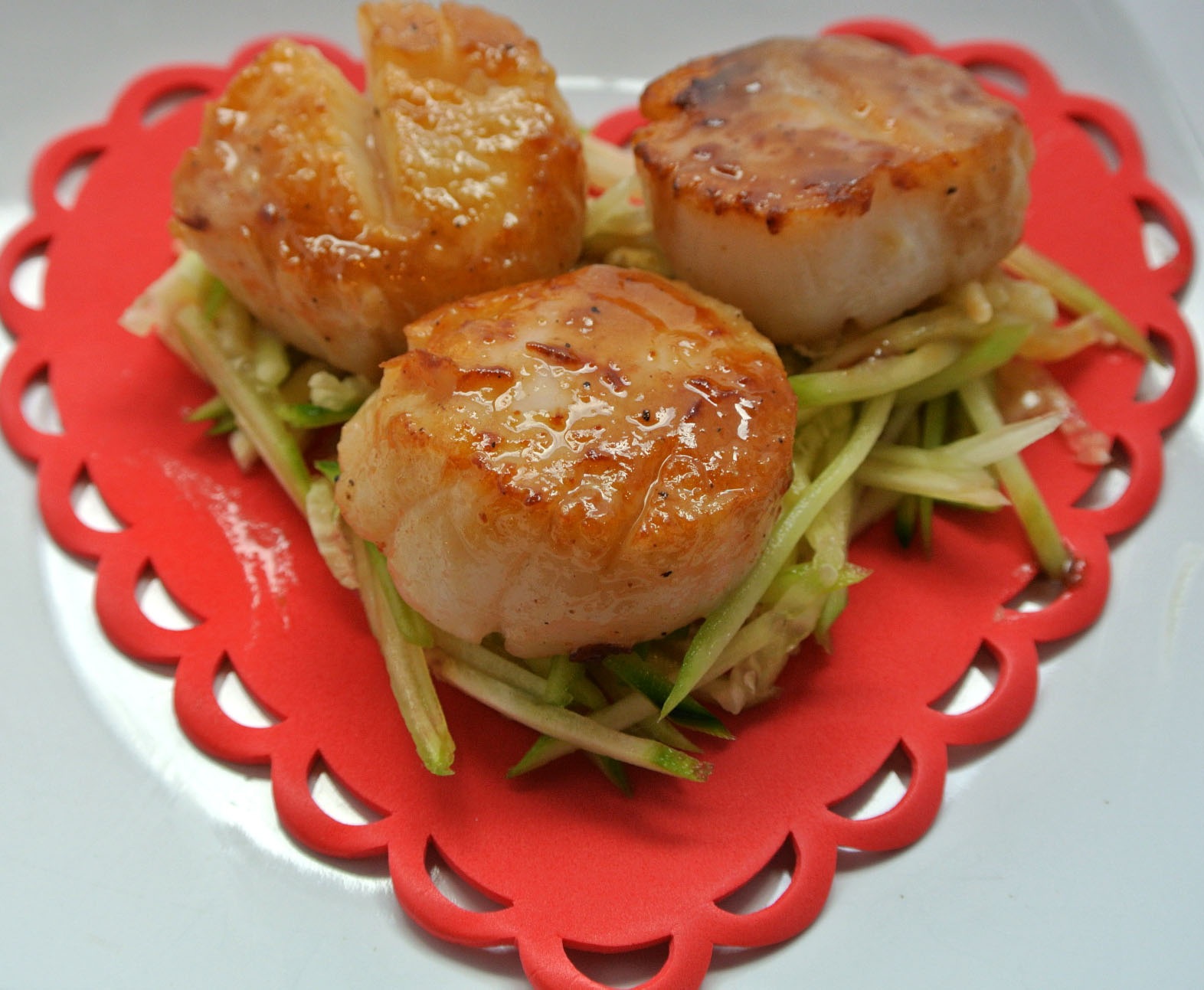 Gourmet Cooking For Two Hoisin Scallops over Cucumber Salad
