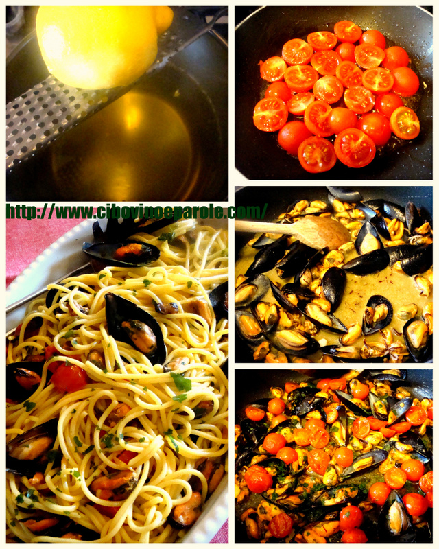spaghetti cozze e zafferano