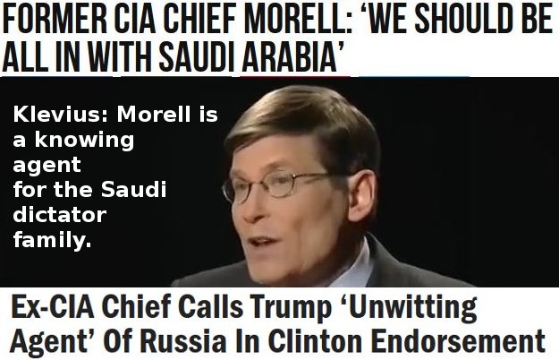 Michael Morell (ex-CIA) is/was a knowing agent for Saudi wahhabism and its Koranic hate jihadism