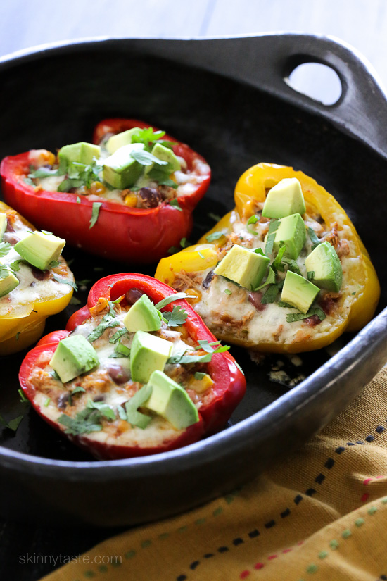 Chicken Taco Chili Stuffed Peppers