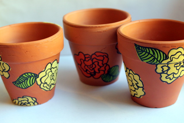 punk projects: Pretty Painted Flower Pots DIY