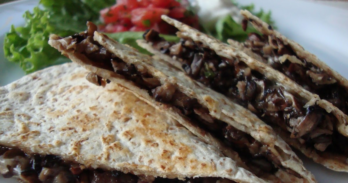 Me, Myself & Pie Portobello, Shiitake and Fontina Quesadillas