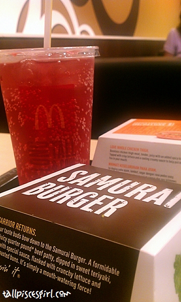 Samurai Beef Burger Set with Sakura McFizz Samurai Beef Burger Set with Sakura McFizz