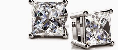 Princess cut diamond earring