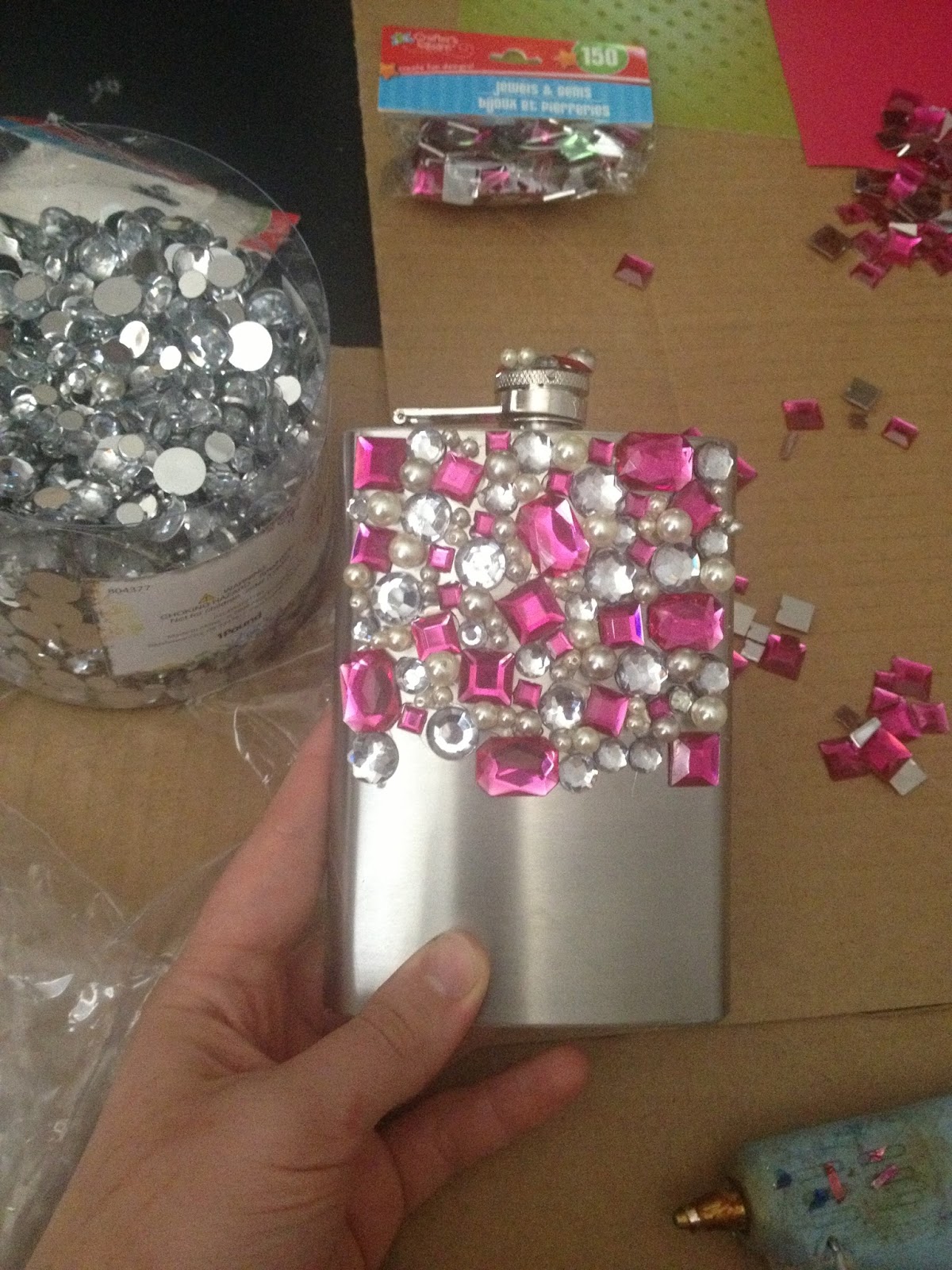 The Busy Broad DIY Blinged Out Flask