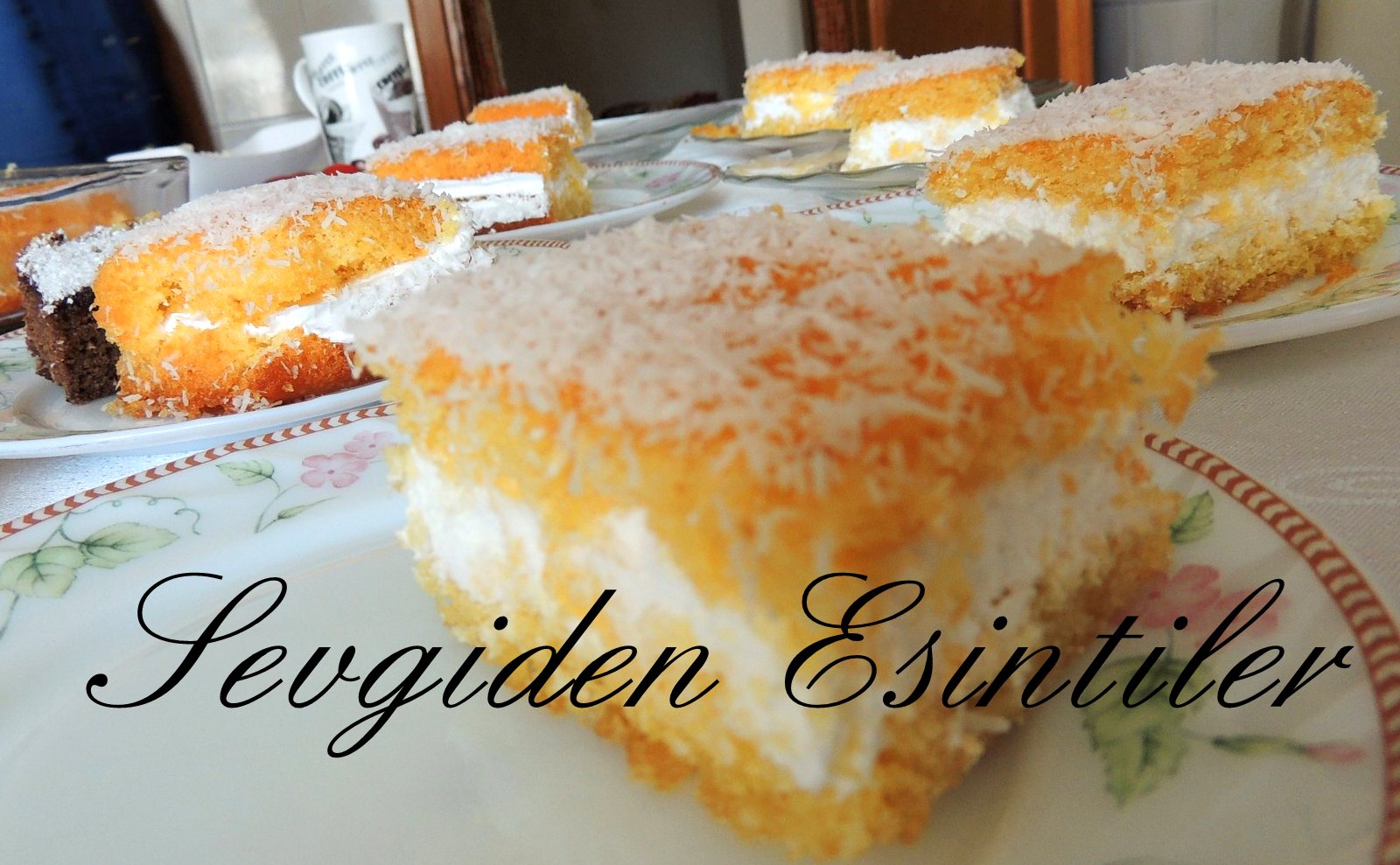 Sevgiden Esintiler Kremalı Şerbetli Kek Pasta (Saray Tatlısı)