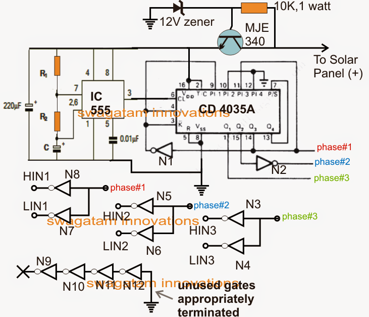 solar 3 phase inverter circuit electronic circuit projects solar 3 phase inverter circuit electronic circuit projects