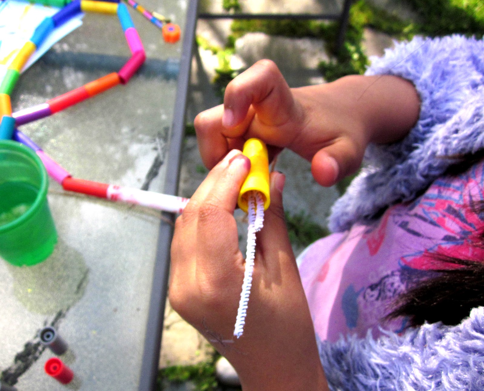 Mama's Little Muse DIY Jump rope Made from Marker Caps!